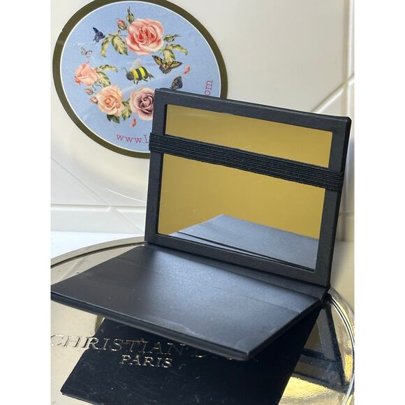 Dior Folded Mirror with Card Slot - Black with Gold lettering - NEW. NO BOX - Picture 2 of 3